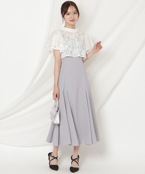 WILLSELECTION(ウィルセレクション)の「バックリボンシフォンレースブラウス×フレアロングキャミワンピース(ドレス・レディース・ブラック/サックスブルー/ミント・FREE)」の22枚目の写真