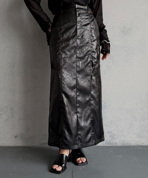 &g'aime(アンジェム)の「【&g'aime 】サイドスリットサテンスカート Side Slit Satin Skirt(スカート・レディース・アイボリー/ブラック・FREE)」の15枚目の写真