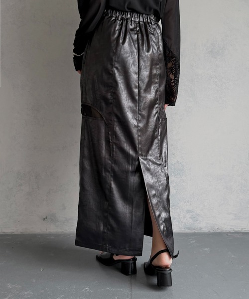 &g'aime(アンジェム)の「【&g'aime 】サイドスリットサテンスカート Side Slit Satin Skirt(スカート・レディース・アイボリー/ブラック・FREE)」の17枚目の写真