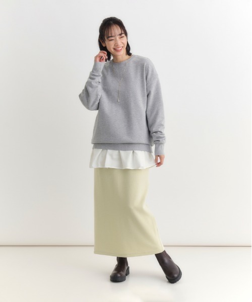 Right-on（ライトオン）の「HONEYSUCKLE ROSE(ハニーサックルローズ)【レディース】アシッド加工スウェットプルオーバー（スウェット・レディース・ライトグレー/キナリ/ダークグレー・S/L/M）」の9枚目の写真