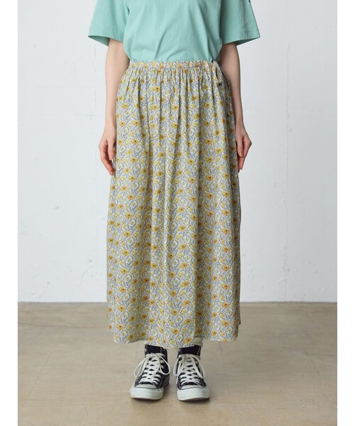 MidiUmi（ミディウミ）の「MidiUmi リバティプリントファーマーズスカート（スカート・レディース・ブルー/イエロー・FREE）」の9枚目の写真
