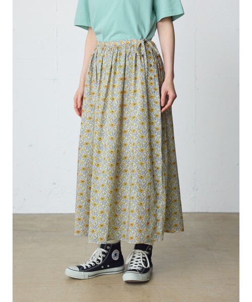 MidiUmi（ミディウミ）の「MidiUmi リバティプリントファーマーズスカート（スカート・レディース・ブルー/イエロー・FREE）」の10枚目の写真