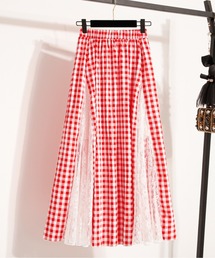 AMAJI（アマジ）の「レース切替ギンガムチェックスカート（スカート）」