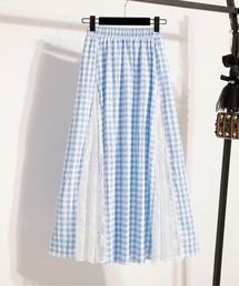 AMAJI（アマジ）の「レース切替ギンガムチェックスカート（スカート）」