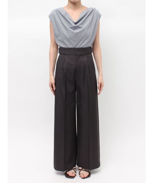 LAGUNAMOON（ラグナムーン）の「サイドベルトワイドパンツ（その他パンツ・レディース・アイボリー/チャコールグレー・MEDIUM/SMALL）」の21枚目の写真