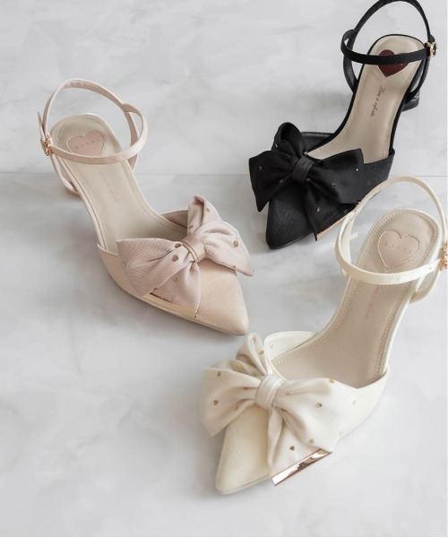 RANDA（ランダ）の「【Heart Collection】ハートスパンコールアンクルストラップパンプス（パンプス・レディース・ブラック/ピンク/アイボリー・L/M/S/LL）」の9枚目の写真