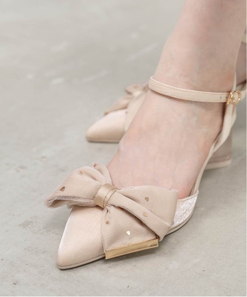 RANDA（ランダ）の「【Heart Collection】ハートスパンコールアンクルストラップパンプス（パンプス・レディース・ブラック/ピンク/アイボリー・L/M/S/LL）」の14枚目の写真