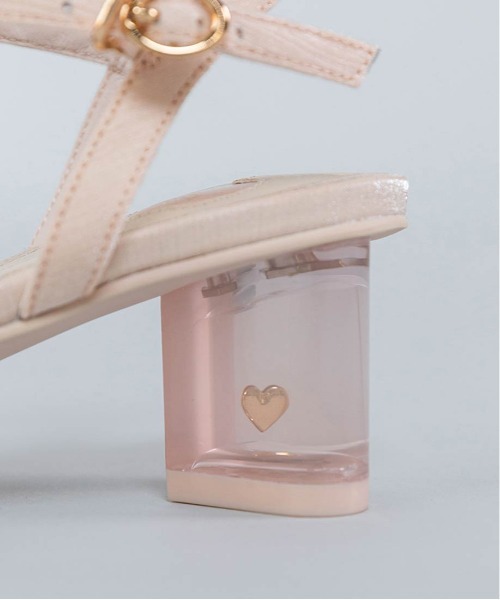 RANDA（ランダ）の「【Heart Collection】ハートスパンコールアンクルストラップパンプス（パンプス・レディース・ブラック/ピンク/アイボリー・L/M/S/LL）」の6枚目の写真