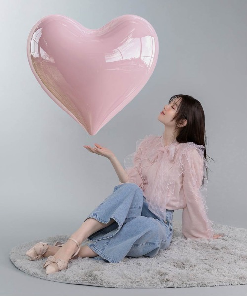 RANDA（ランダ）の「【Heart Collection】ハートスパンコールアンクルストラップパンプス（パンプス・レディース・ブラック/ピンク/アイボリー・L/M/S/LL）」の7枚目の写真