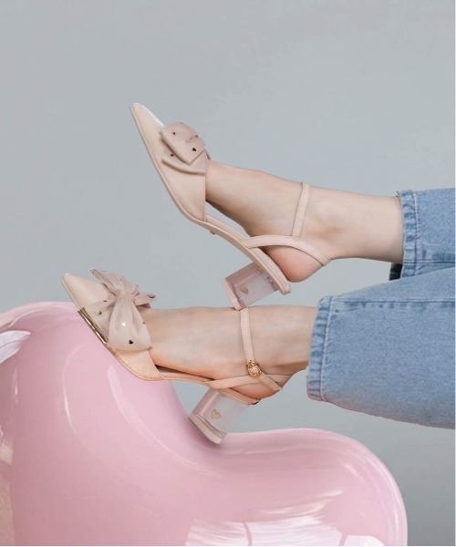 RANDA（ランダ）の「【Heart Collection】ハートスパンコールアンクルストラップパンプス（パンプス・レディース・ブラック/ピンク/アイボリー・L/M/S/LL）」の8枚目の写真