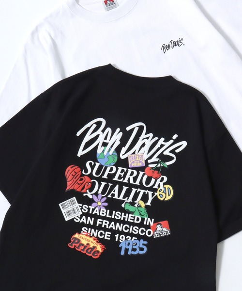 BEN DAVIS(ベンデイビス)の「BEN DAVIS/ベンデイビス GRATEFUL TEE/オーバーサイズ ストリート バックプリント ロゴ ワンポイント 半袖Tシャツ/レディース メンズ(Tシャツ/カットソー・メンズ・ブラック/ホワイト・M/L/XL)」の1枚目の写真