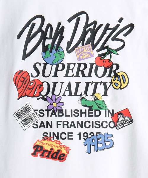 BEN DAVIS(ベンデイビス)の「BEN DAVIS/ベンデイビス GRATEFUL TEE/オーバーサイズ ストリート バックプリント ロゴ ワンポイント 半袖Tシャツ/レディース メンズ(Tシャツ/カットソー・メンズ・ブラック/ホワイト・M/L/XL)」の15枚目の写真