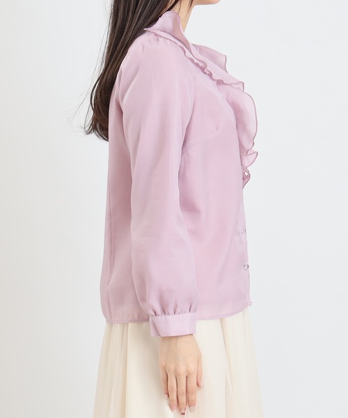 ASTORIA ODIER(アストリアオディール)の「ラメシアーフリルブラウス(シャツ/ブラウス・レディース・ホワイト/ピンク/サックスブルー/ピンクベージュ・MEDIUM)」の20枚目の写真