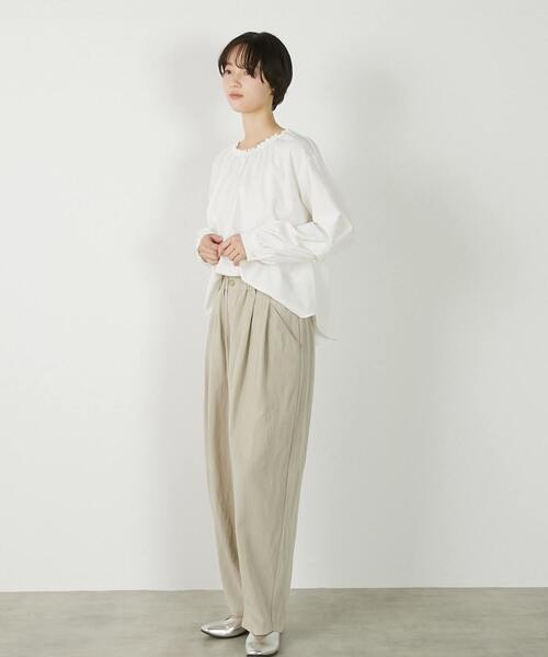 MELROSE claire(メルローズ クレール)の「【クレープギャザースモックブラウス】(シャツ/ブラウス・レディース・ブラック/オフホワイト/イエロー・FREE)」の6枚目の写真