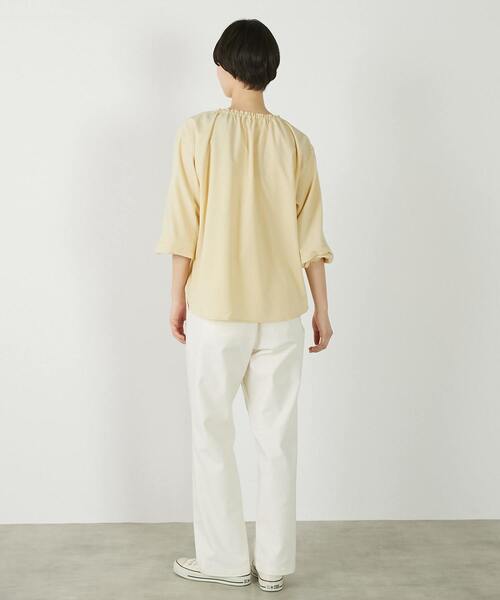 MELROSE claire(メルローズ クレール)の「【クレープギャザースモックブラウス】(シャツ/ブラウス・レディース・ブラック/オフホワイト/イエロー・FREE)」の18枚目の写真