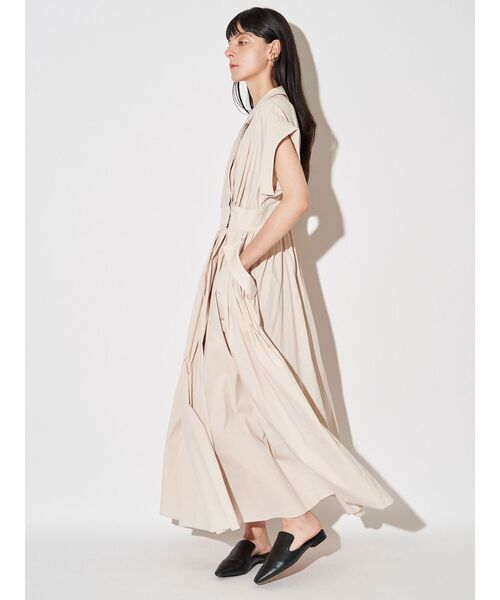 ELENDEEK(エレンディーク)の「ダブルカラーシャツワンピース(ワンピース・レディース・ブラック/その他1/ベージュ/ブラウン・02/01)」の3枚目の写真