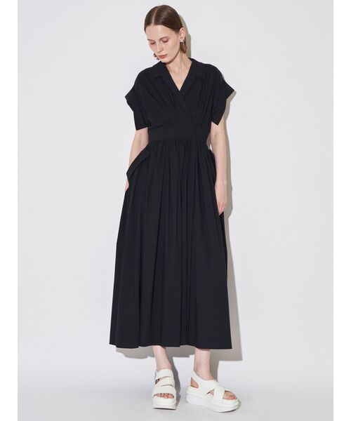 ELENDEEK(エレンディーク)の「ダブルカラーシャツワンピース(ワンピース・レディース・ブラック/その他1/ベージュ/ブラウン・02/01)」の1枚目の写真