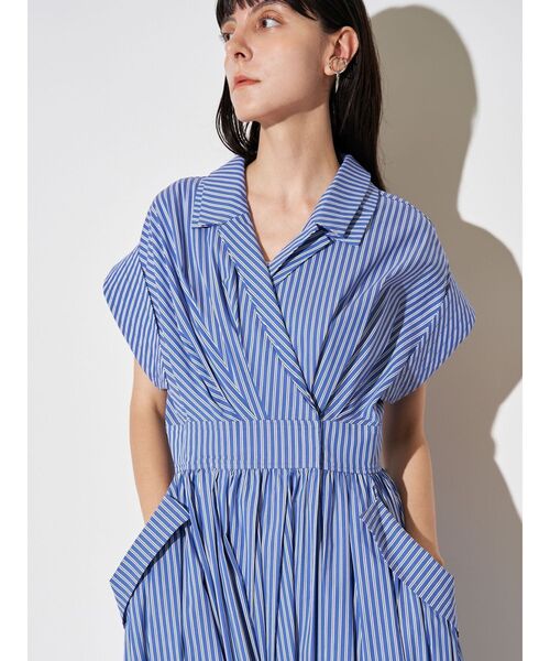 ELENDEEK(エレンディーク)の「ダブルカラーシャツワンピース(ワンピース・レディース・ブラック/その他1/ベージュ/ブラウン・02/01)」の9枚目の写真