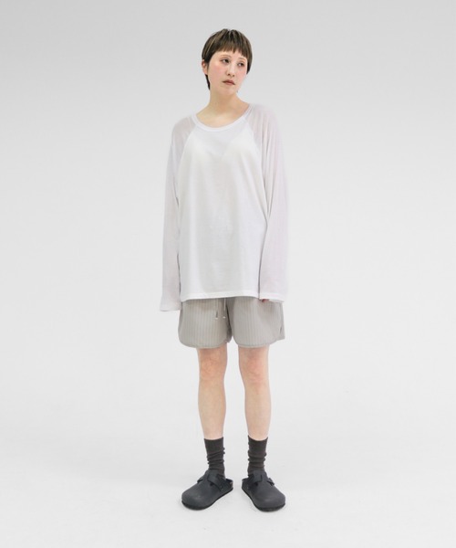 lit(リット)の「Stripe Piping Easy Short Pants(その他パンツ・レディース・チャコールグレー/グレイッシュベージュ・FREE)」の13枚目の写真