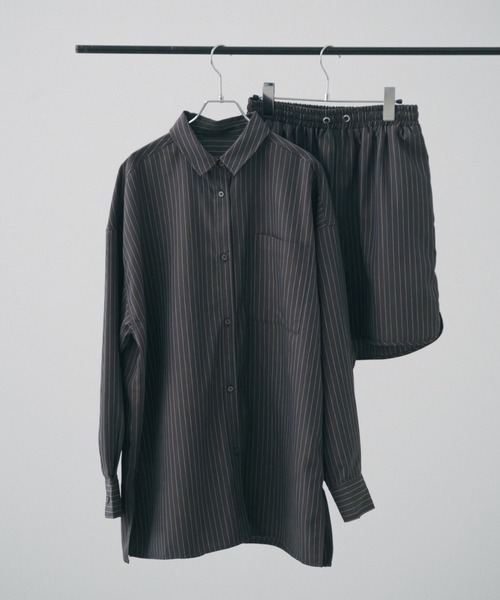 lit(リット)の「Stripe Piping Easy Short Pants(その他パンツ・レディース・チャコールグレー/グレイッシュベージュ・FREE)」の19枚目の写真