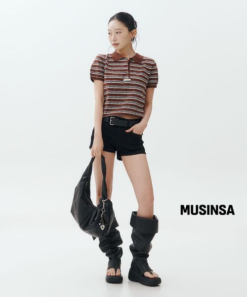 MUSINSA STANDARD WOMAN（ムシンサスタンダードウーマン）の「ウィメンズマイクロデニムショーツ[ブラック]（その他パンツ・レディース・その他・30/24/29/25/28/26/27）」の10枚目の写真