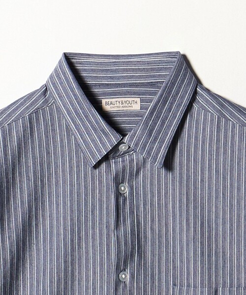 BEAUTY&YOUTH UNITED ARROWS(ビューティーアンドユースユナイテッドアローズ)の「クイック ストレッチ ストライプ シャンブレー ボタンダウン 半袖シャツ SLIM型 吸水速乾機能付き(シャツ/ブラウス・メンズ・コバルトブルー/ネイビー・S/M/L/XS/XL)」の12枚目の写真