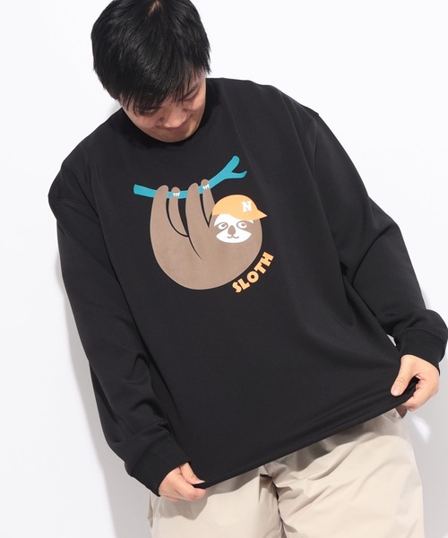 B&T CLUB(ビーティークラブ)の「トレーナー 長袖 メンズ 大きいサイズ ダンボールニット プリント クルーネック B&T CLUB (ビーアンドティークラブ)(スウェット・メンズ・B/C/D/E/F/A・X1(3L~4L)/X2(4L~5L)/X3(6L~7L))」の2枚目の写真