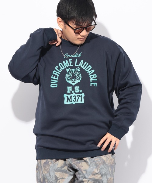 B&T CLUB(ビーティークラブ)の「トレーナー 長袖 メンズ 大きいサイズ ダンボールニット プリント クルーネック B&T CLUB (ビーアンドティークラブ)(スウェット・メンズ・B/C/D/E/F/A・X1(3L~4L)/X2(4L~5L)/X3(6L~7L))」の1枚目の写真