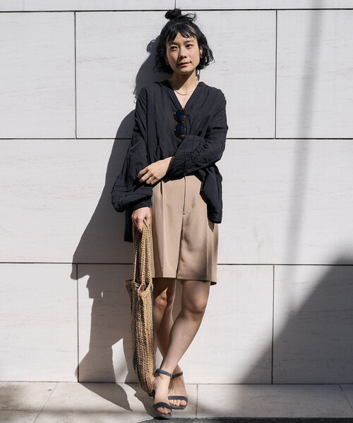 FREAK'S STORE(フリークスストア)の「<新色追加>インド シングルガーゼ ブラウス/シアーブラウス(シャツ/ブラウス・レディース・ラベンダー/オフホワイト/レモンイエロー/ブラック/サックスブルー/ネイビー・フリ-)」の18枚目の写真