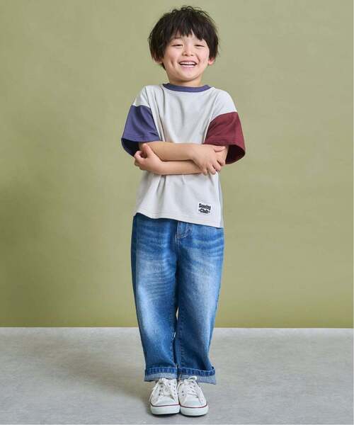 b・ROOM（ビールーム）の「【ともデニ】ストレートデニムパンツ（その他パンツ・キッズ・ブルー・120cm/100cm/110cm/150cm/130cm/140cm）」の4枚目の写真