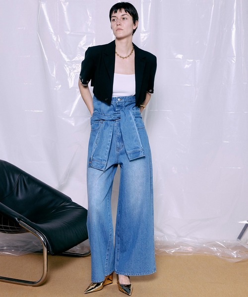 MAISON SPECIAL(メゾンスペシャル)の「Eyelet Short Jacket/アイレットショートジャケット(テーラードジャケット・レディース・グレー/ブラック・FREE)」の5枚目の写真