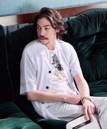 NICOLE CLUB FOR MEN | シアージャカードサマーニットシャツ(ニット/セーター)