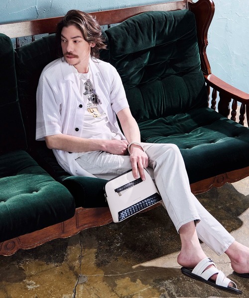 NICOLE CLUB FOR MEN(ニコルクラブフォーメン)の「シアージャカードサマーニットシャツ(ニット/セーター・メンズ・ブラック/杢グレー/オフホワイト/ブルー系・LARGE/MEDIUM/X-LARGE)」の5枚目の写真