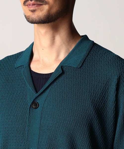 NICOLE CLUB FOR MEN(ニコルクラブフォーメン)の「シアージャカードサマーニットシャツ(ニット/セーター・メンズ・ブラック/杢グレー/オフホワイト/ブルー系・LARGE/MEDIUM/X-LARGE)」の13枚目の写真