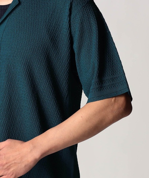 NICOLE CLUB FOR MEN(ニコルクラブフォーメン)の「シアージャカードサマーニットシャツ(ニット/セーター・メンズ・ブラック/杢グレー/オフホワイト/ブルー系・LARGE/MEDIUM/X-LARGE)」の14枚目の写真