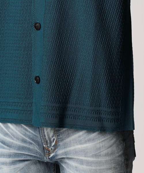 NICOLE CLUB FOR MEN(ニコルクラブフォーメン)の「シアージャカードサマーニットシャツ(ニット/セーター・メンズ・ブラック/杢グレー/オフホワイト/ブルー系・LARGE/MEDIUM/X-LARGE)」の15枚目の写真