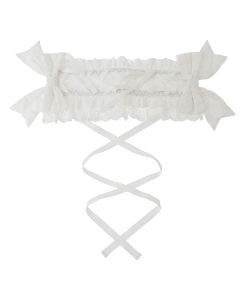 Candy Stripper（キャンディストリッパー）の「BABY RIBBON HEAD ドレス（ニットキャップ/ビーニー・レディース・オフホワイト/ブラック・FREE）」の14枚目の写真