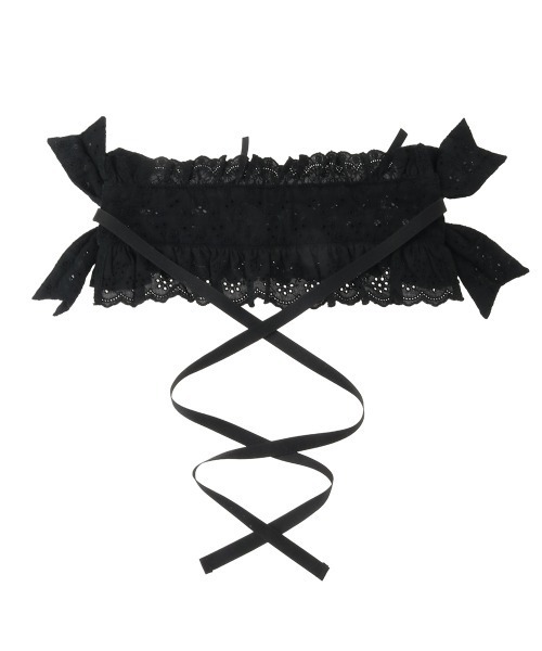 Candy Stripper（キャンディストリッパー）の「BABY RIBBON HEAD ドレス（ニットキャップ/ビーニー・レディース・オフホワイト/ブラック・FREE）」の16枚目の写真