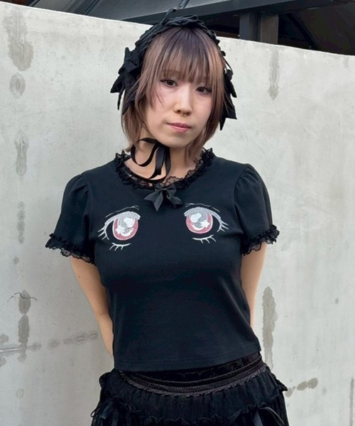 Candy Stripper（キャンディストリッパー）の「BABY RIBBON HEAD ドレス（ニットキャップ/ビーニー・レディース・オフホワイト/ブラック・FREE）」の8枚目の写真