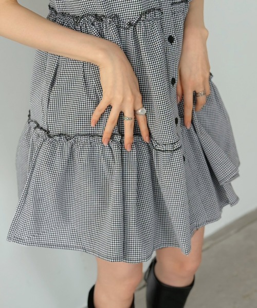 Jewelobe（ジュエローブ）の「チェック柄ティアードチュニック（チュニック・レディース・ホワイト/ブラック系その他・FREE）」の18枚目の写真