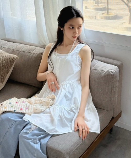 Jewelobe（ジュエローブ）の「チェック柄ティアードチュニック（チュニック・レディース・ホワイト/ブラック系その他・FREE）」の13枚目の写真