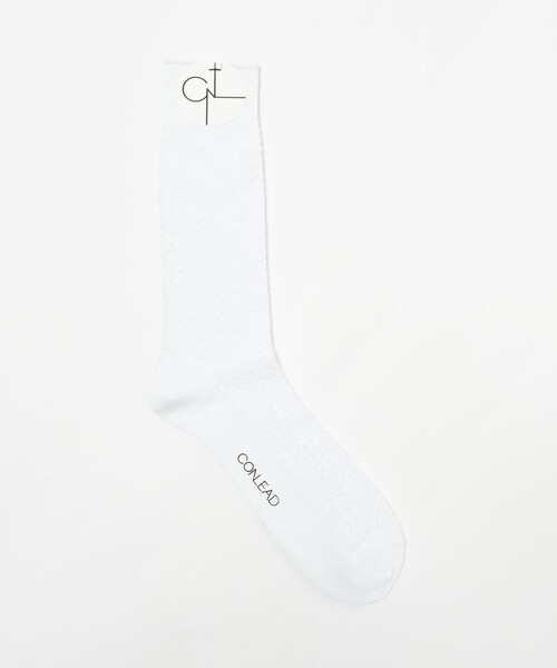 CONLEAD（コンリード）の「＜CONLEAD＞ LACE SOLID レース ソリッド/ソックス（ソックス/靴下・メンズ・ブラウン系/ブラック/コバルトブルー/イエロー/ベージュ/ホワイト・FREE）」の2枚目の写真