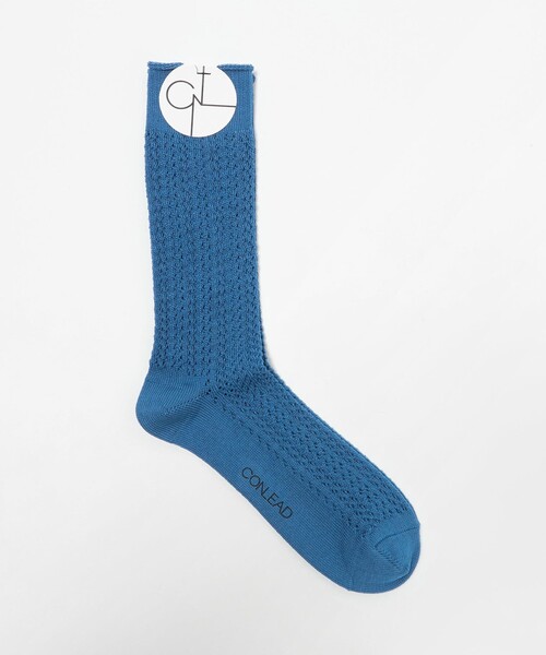 CONLEAD（コンリード）の「＜CONLEAD＞ LACE SOLID レース ソリッド/ソックス（ソックス/靴下・メンズ・ブラウン系/ブラック/コバルトブルー/イエロー/ベージュ/ホワイト・FREE）」の5枚目の写真