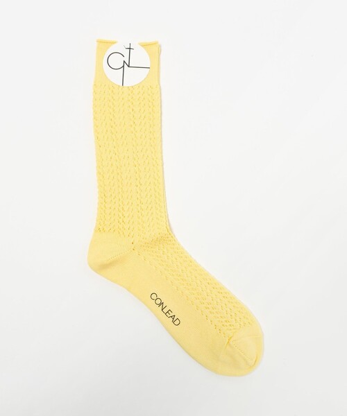 CONLEAD（コンリード）の「＜CONLEAD＞ LACE SOLID レース ソリッド/ソックス（ソックス/靴下・メンズ・ブラウン系/ブラック/コバルトブルー/イエロー/ベージュ/ホワイト・FREE）」の6枚目の写真