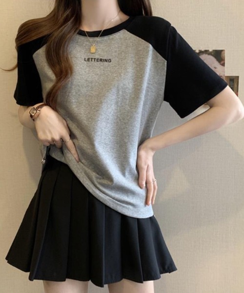 SallyLunn（サリーラン）の「配色ラグラン ドロストTシャツ（Tシャツ/カットソー・レディース・ホワイト/グレー/カーキ・LARGE/MEDIUM）」の11枚目の写真