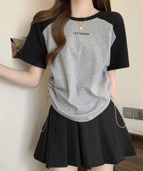 SallyLunn（サリーラン）の「配色ラグラン ドロストTシャツ（Tシャツ/カットソー・レディース・ホワイト/グレー/カーキ・LARGE/MEDIUM）」の9枚目の写真
