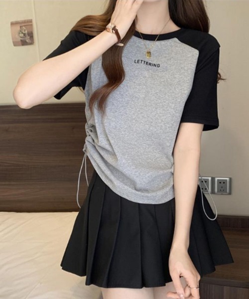 SallyLunn（サリーラン）の「配色ラグラン ドロストTシャツ（Tシャツ/カットソー・レディース・ホワイト/グレー/カーキ・LARGE/MEDIUM）」の10枚目の写真