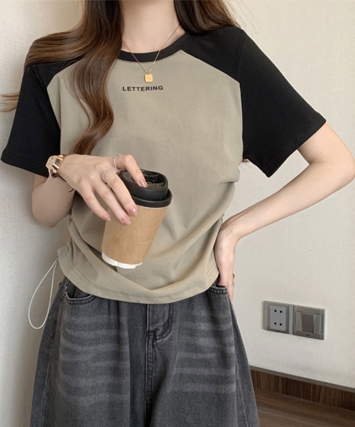 SallyLunn（サリーラン）の「配色ラグラン ドロストTシャツ（Tシャツ/カットソー・レディース・ホワイト/グレー/カーキ・LARGE/MEDIUM）」の19枚目の写真