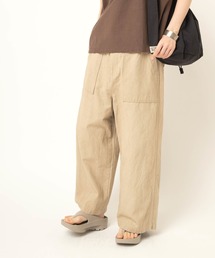 R4467 ムラ染めワイドアンクルパンツ