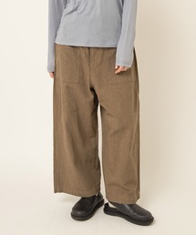 R4467 ムラ染めワイドアンクルパンツ